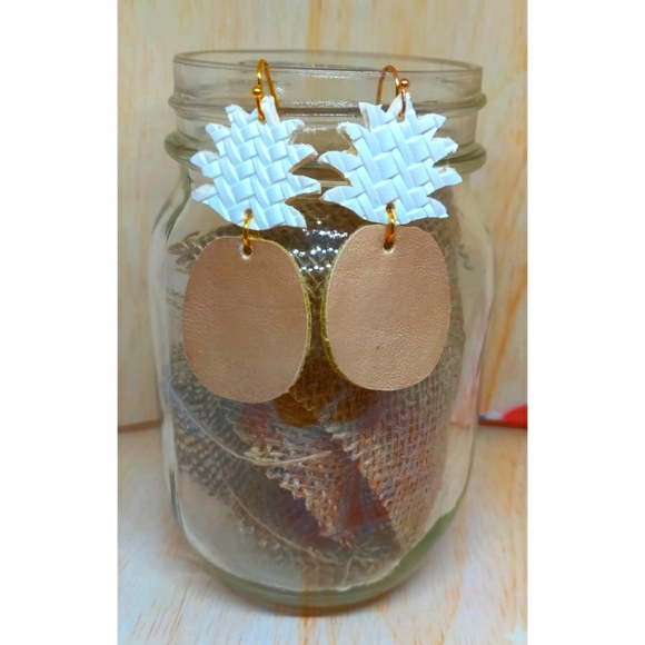Hand Crafted Jewelry - 3/$20 Pineapple Vegan Leather Summer Earrings